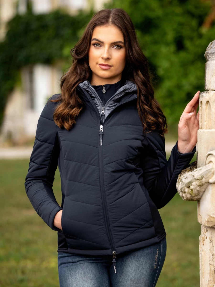 LeMieux Brioney Hybrid Jacket for Equestrian & Outdoor - Navy Blue Waterproof Riding Coat