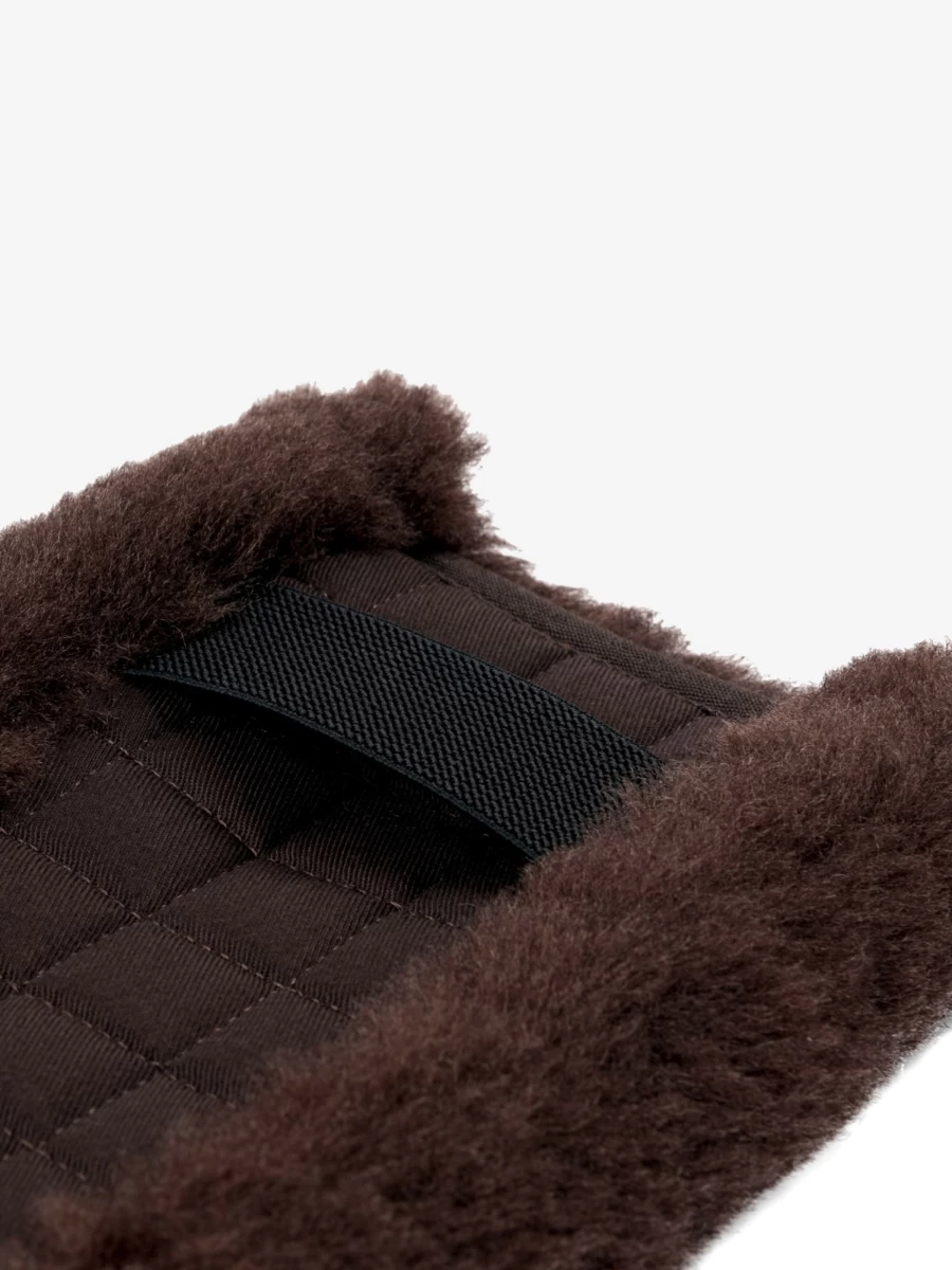 LeMieux Lambswool Girth Cover - Soft Brown Horse Girth Sleeve for Comfort & Protection