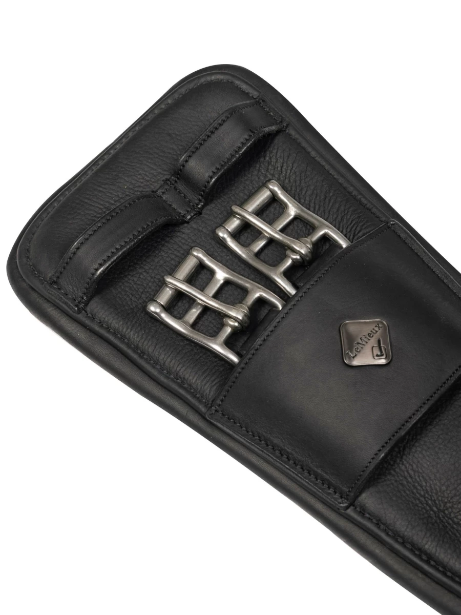 LeMieux Gel-Tek Anatomic Dressage Girth - Black Comfort Fit Equestrian Girth for Horses
