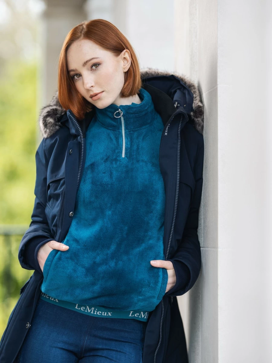 LeMieux Liberte Fleece Jacket in Marine Blue - Warm & Water-Resistant Outdoor Coat