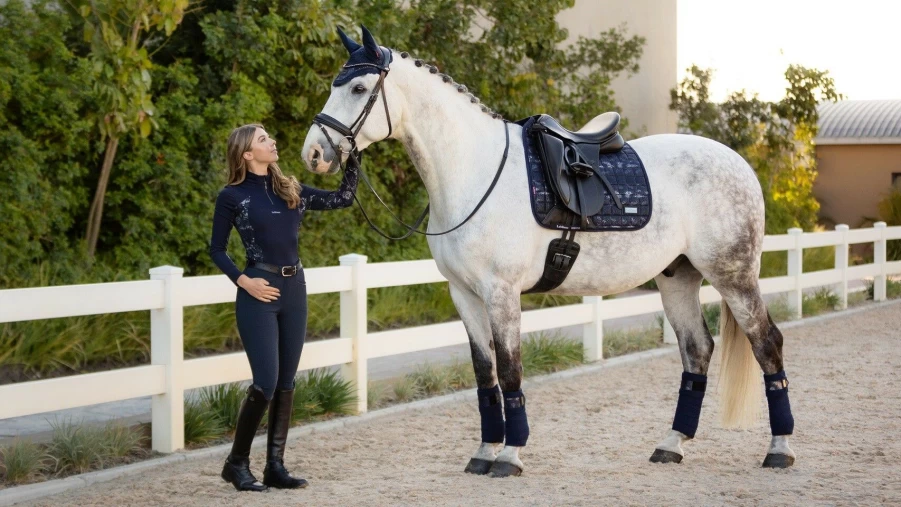 LeMieux Adour Dressage Square Navy Horse Riding Training Saddle Pad