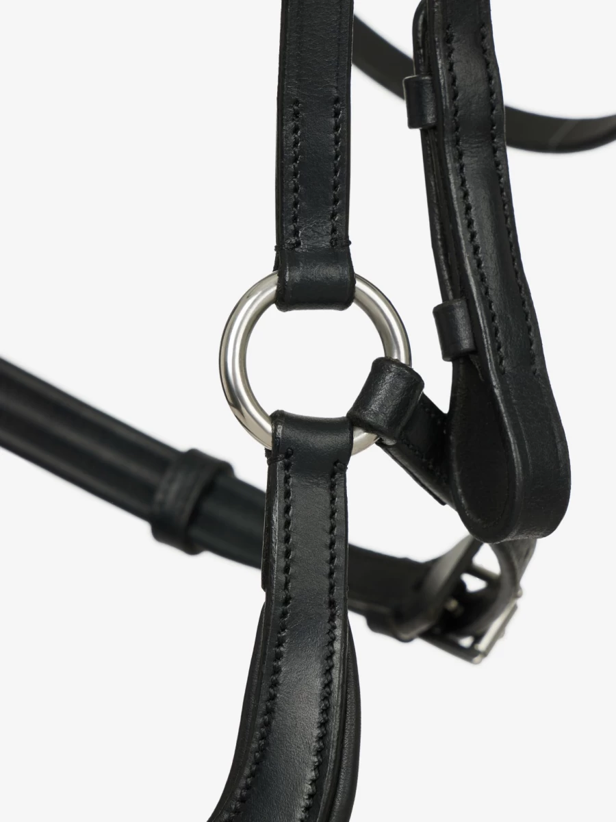 LeMieux Arika Drop Bridle in Black/Silver for Elegant Equestrian Performance