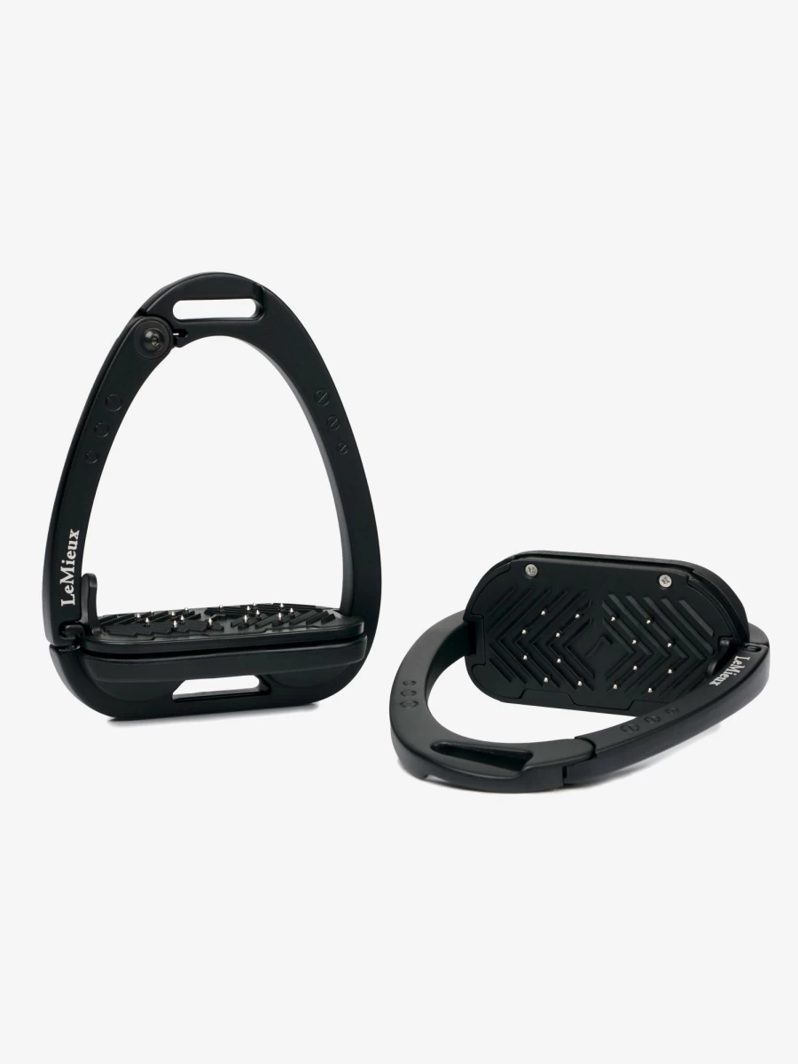 LeMieux Black Vector Control Stirrup - One Size Equestrian Riding Stirrups for Safety & Comfort
