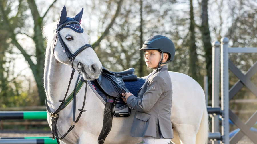LeMieux Junior Pro GP/Jump Square Equestrian Jacket in Navy - Small Size for Young Riders