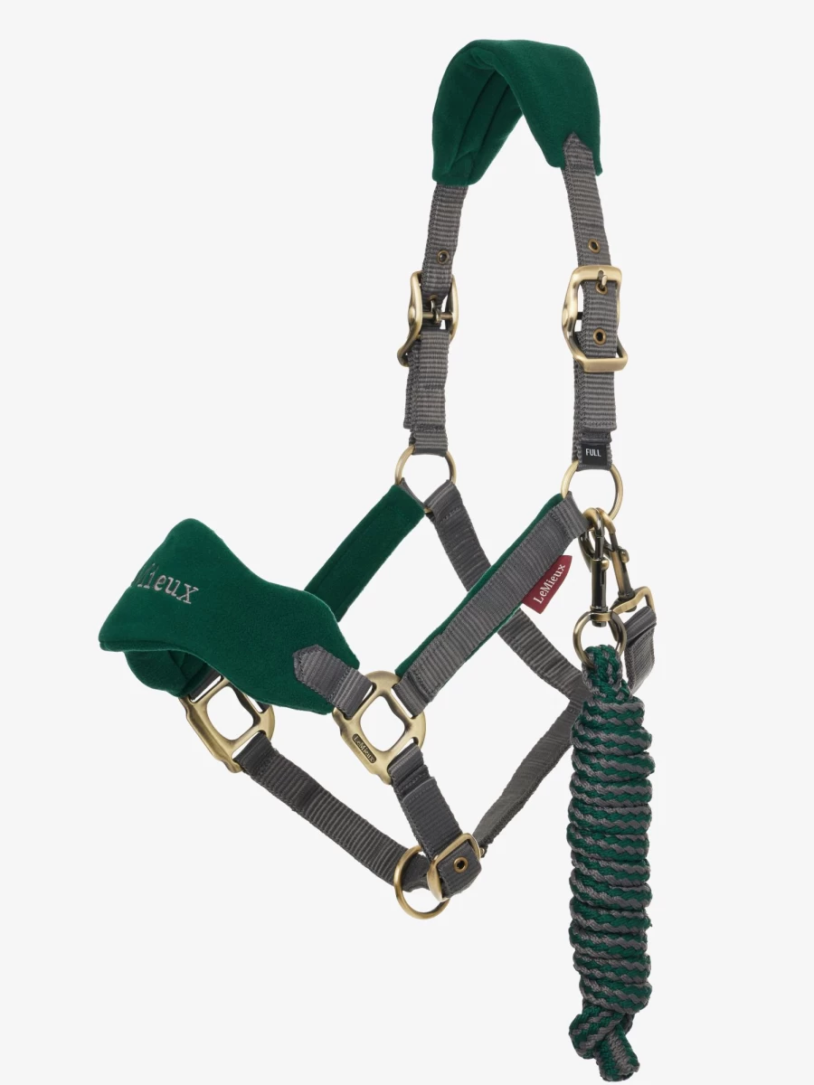 LeMieux Vogue Headcollar & Lead Rope Set in Spruce Green – Premium Horse Training Gear