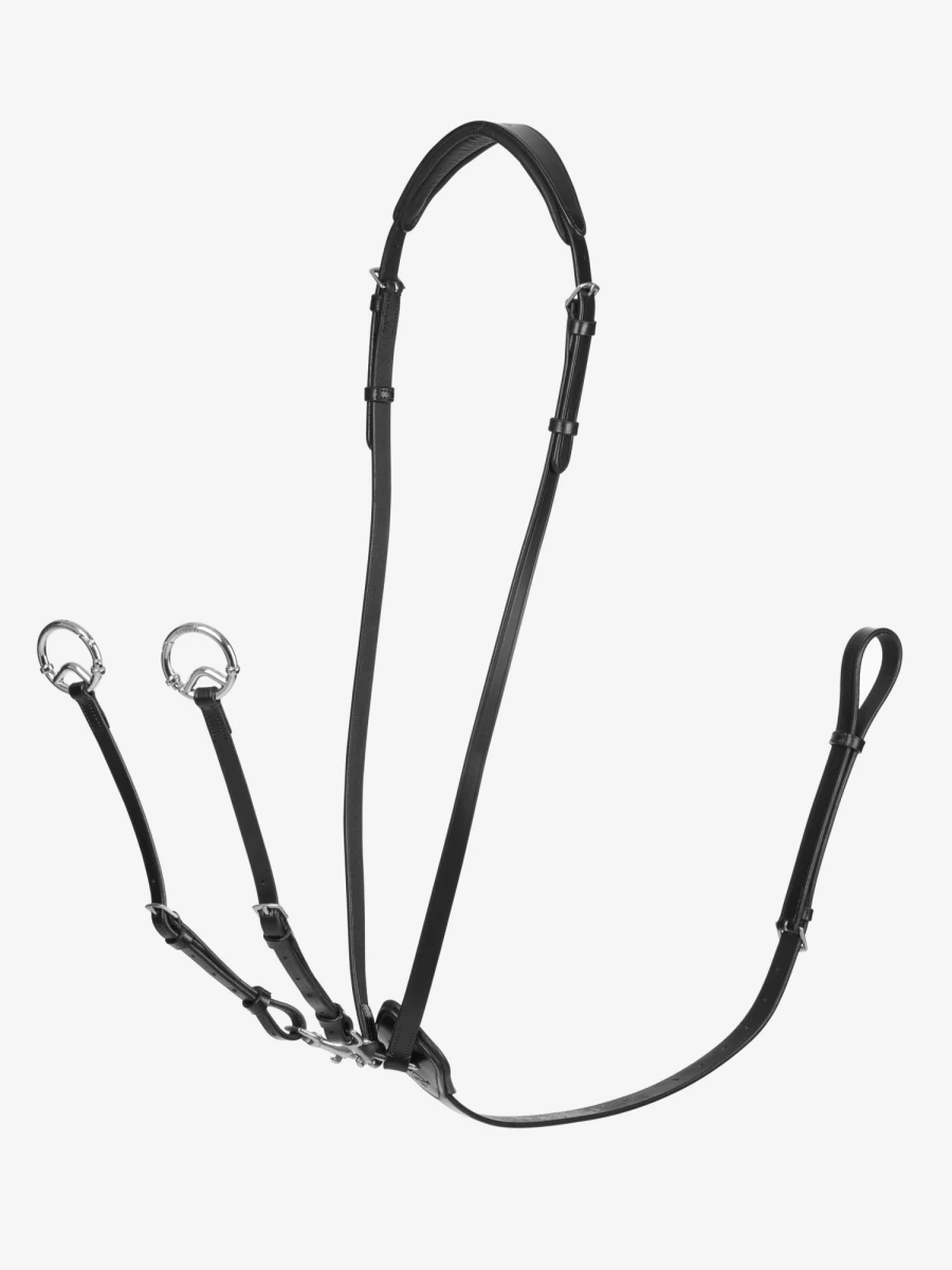 LeMieux Kudos Running Martingale Horse Training Aid in Black/Silver for Enhanced Control