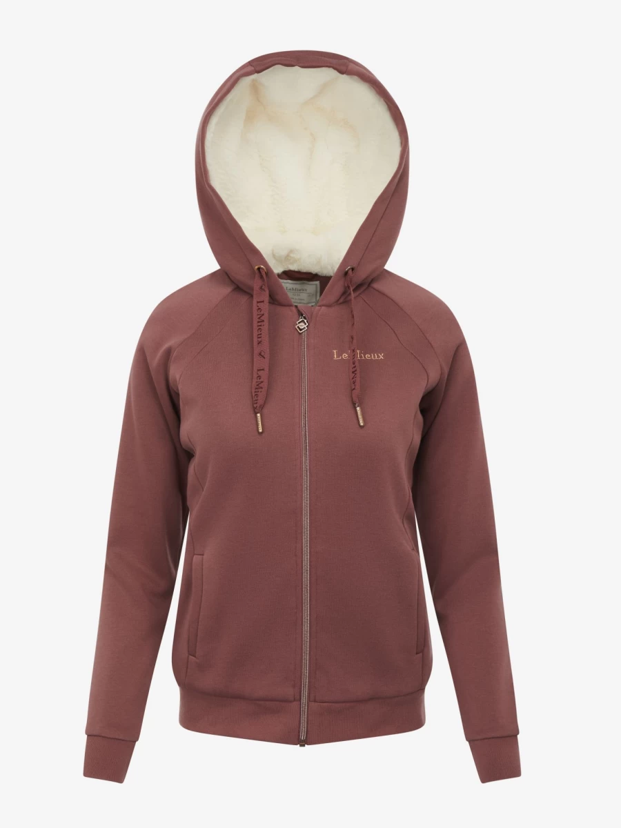 LeMieux Women's Sherpa Lined Hoodie - Soft Fleece Pullover with Hood, Cozy Winter Sweatshirt in Orchid Pink