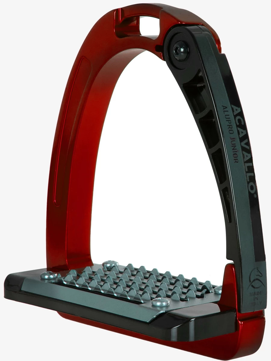 LeMieux Red Junior Stirrups - One Size Equestrian Riding Stirrups for Kids