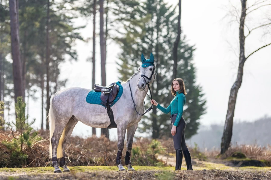 LeMieux Loire Memory Close Contact Square Peacock Riding Breeches for Equestrian Sports