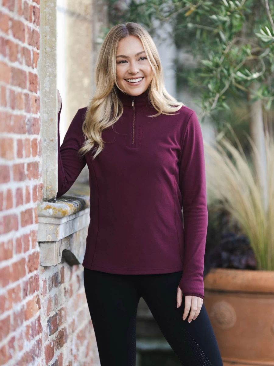 LeMieux Faye Fleece Merlot - Premium Equestrian Riding Jacket for Women