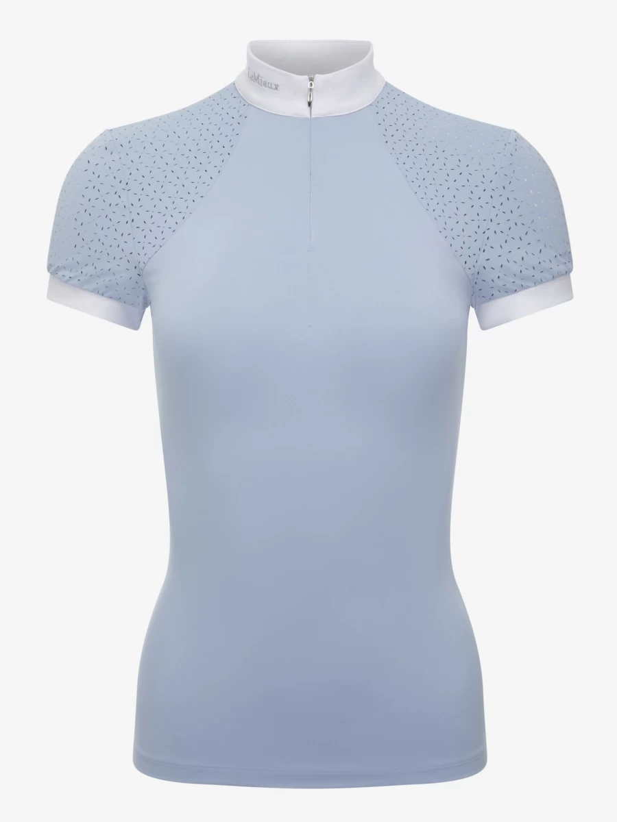 LeMieux Olivia Short Sleeve Show Shirt Mist - Equestrian Competition Top for Women