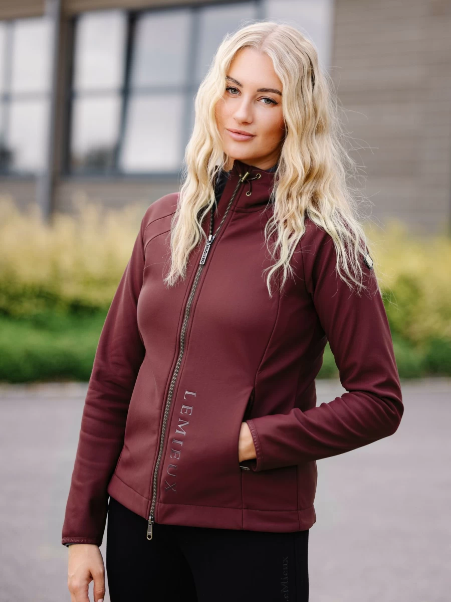 LeMieux Charlotte Merlot Soft Shell Jacket for Women - Lightweight Water-Resistant Outdoor Coat
