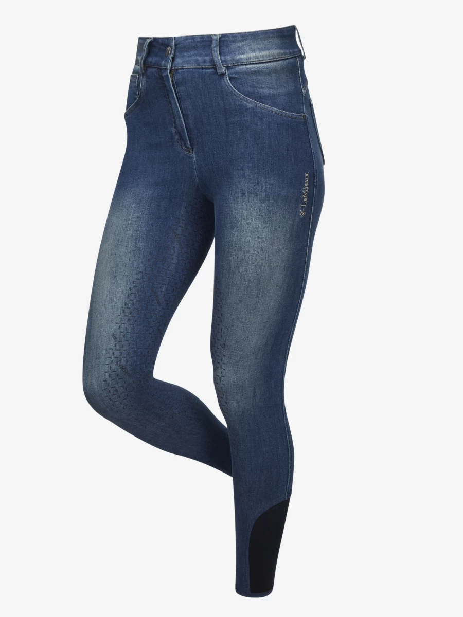 LeMieux Anneka Navy Denim Breeches for Equestrian Riding