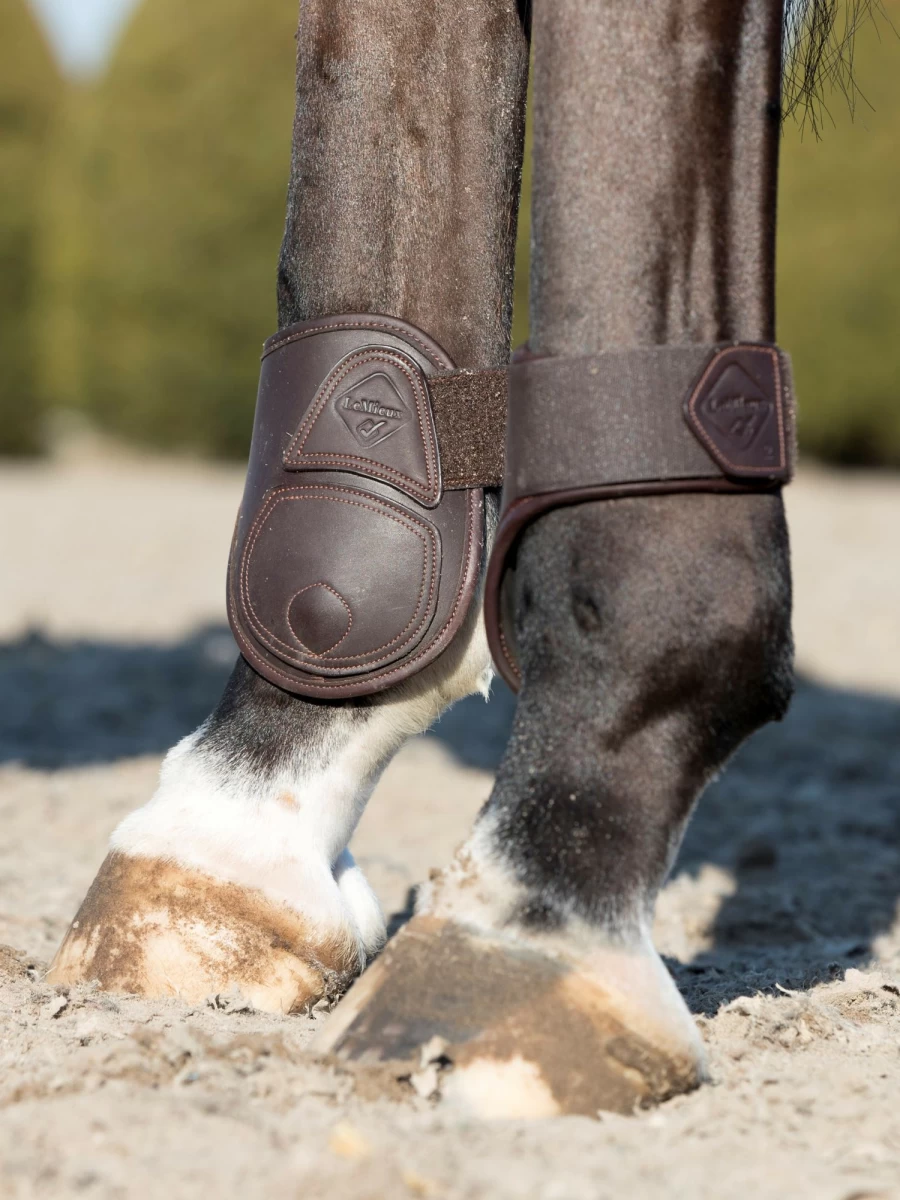 LeMieux Capella Fetlock Boots for Horses - Premium Brown Protective Horse Boots