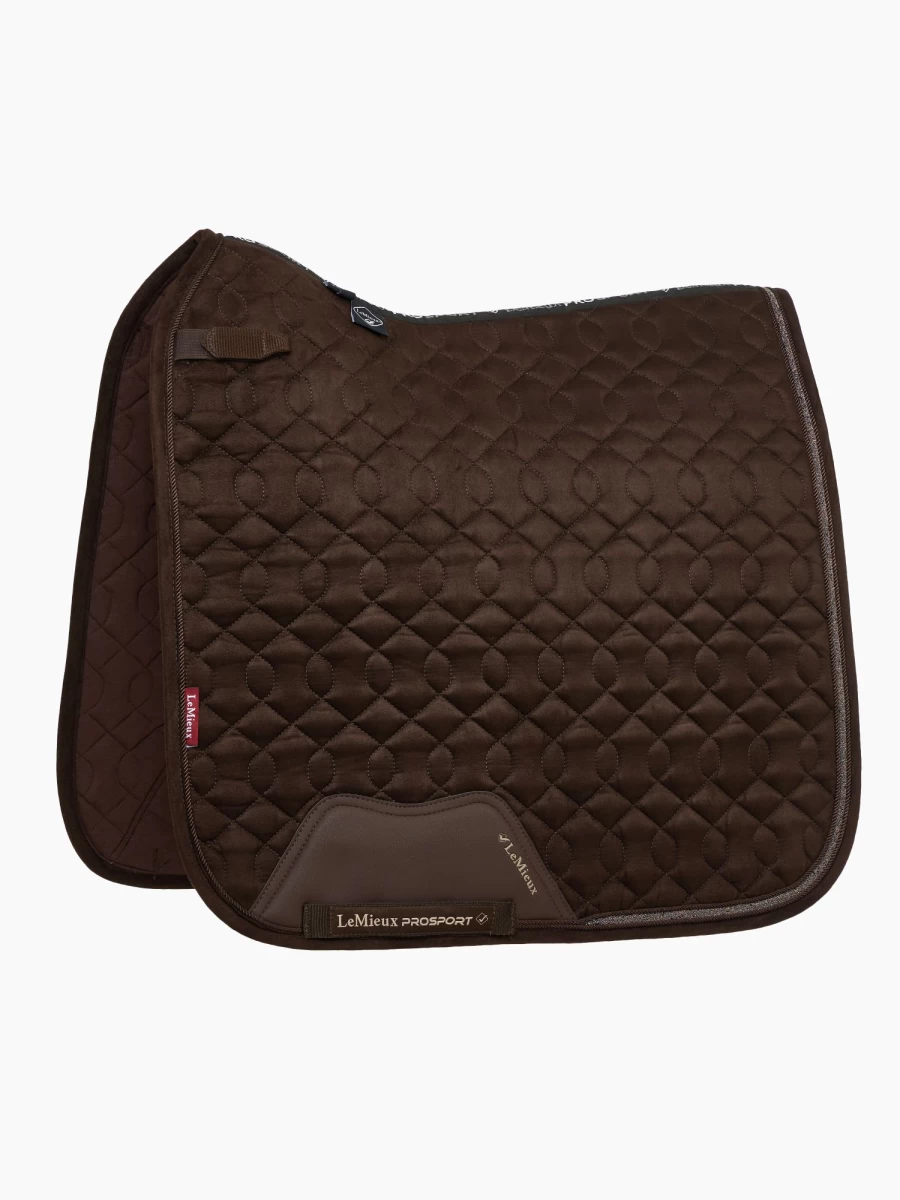 LeMieux Brown Suede Dressage Square Crystal Embellished Equestrian Saddle Pad