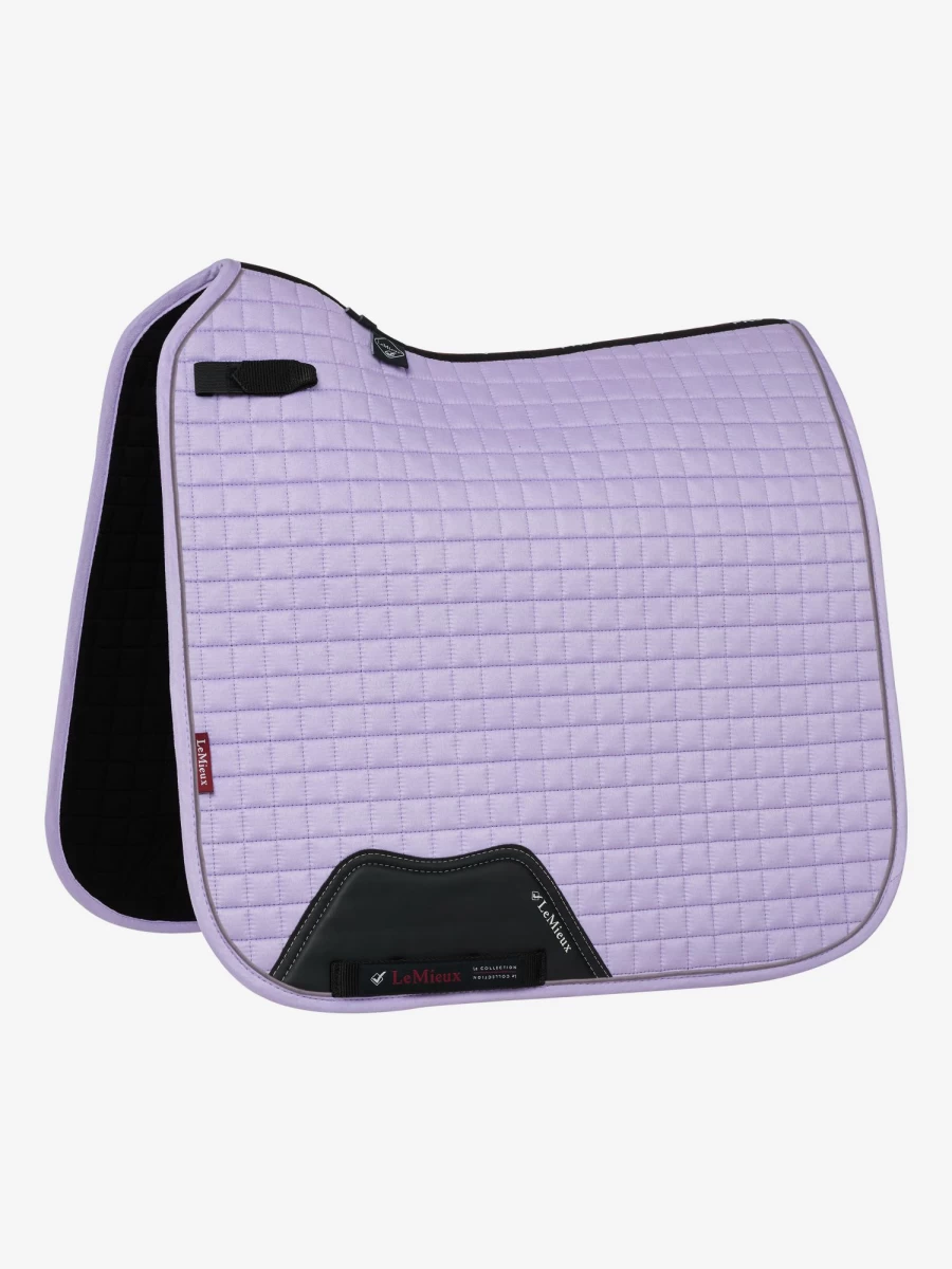 LeMieux Suede Dressage Square Saddle Pad in Wisteria Purple for Horse Riding