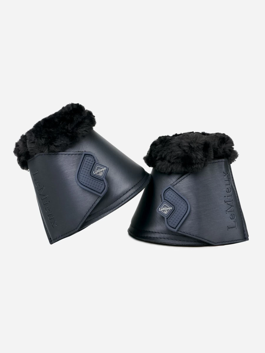 LeMieux Twilight Navy Fleece-Lined Over Reach Boots for Horses