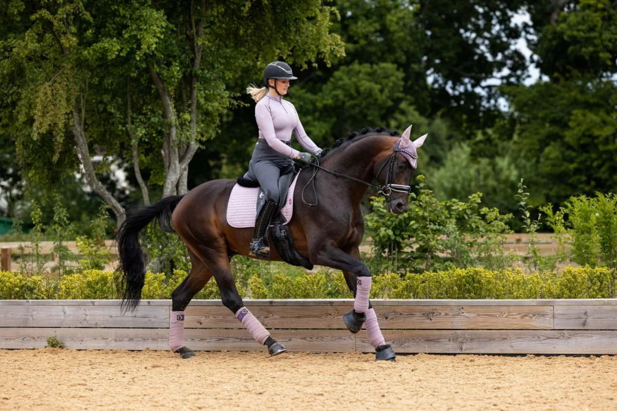 LeMieux Suede Dressage Saddle Pad - Premium Square Contour Musk for Enhanced Comfort