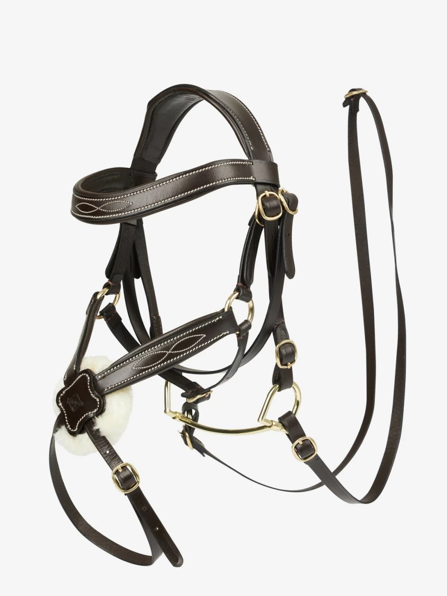 LeMieux Brown Hobby Horse Grackle Bridle - Adjustable One Size Equestrian Riding Accessory