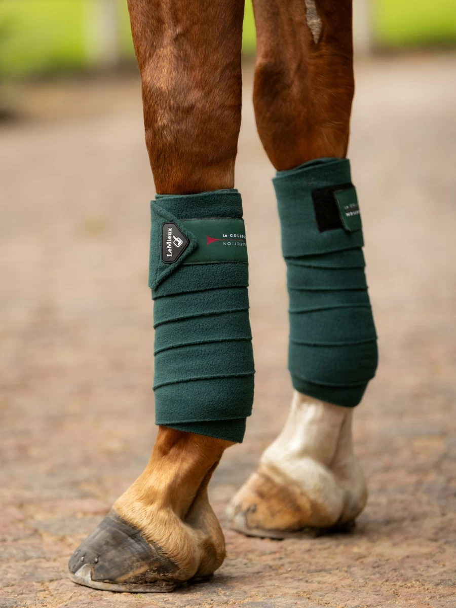 LeMieux Classic Polo Bandages for Horses - Premium Spruce Green Equine Leg Wraps