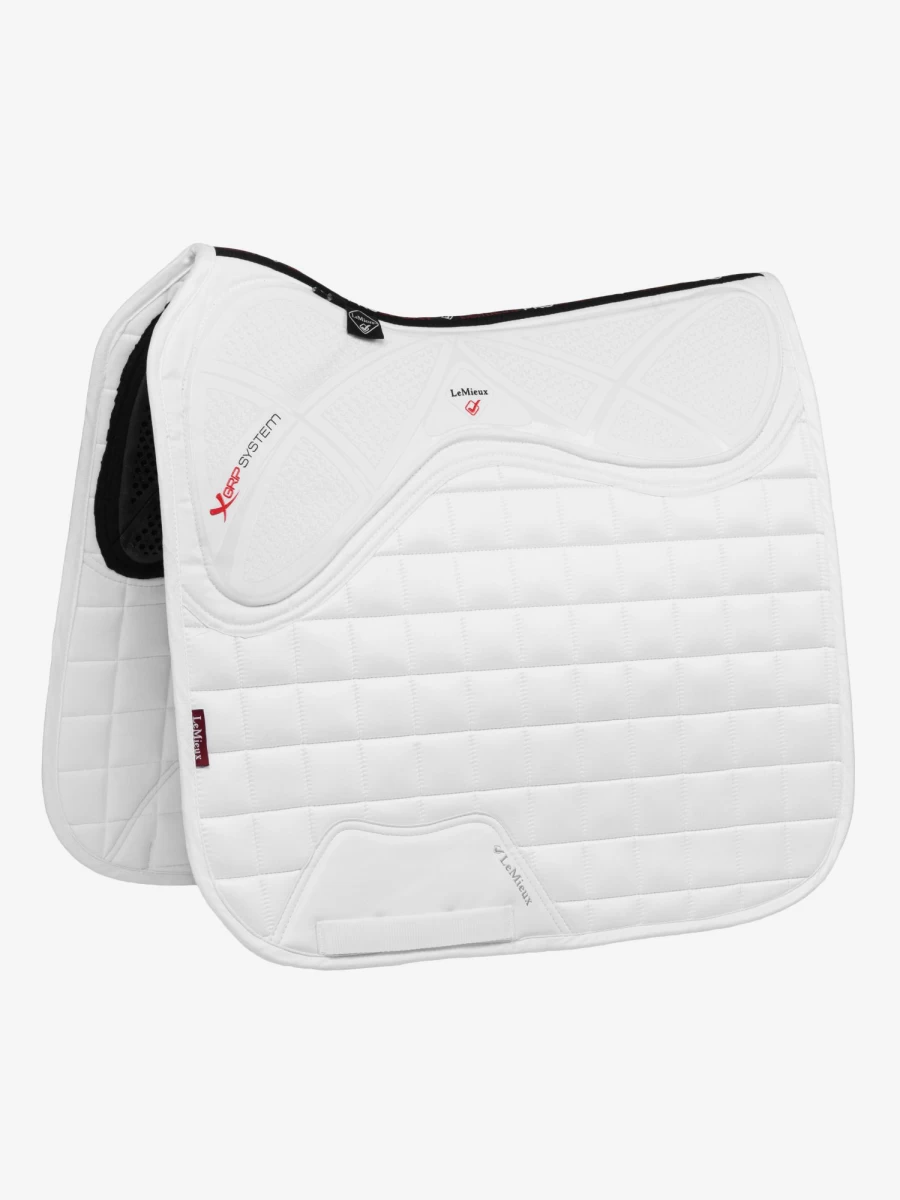 LeMieux X-Grip Twin Sided White Dressage Saddle Pad Large Square