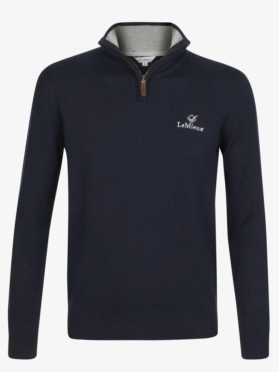 LeMieux Men's Navy Knit Jumper - Premium Soft Wool Sweater for Casual Wear