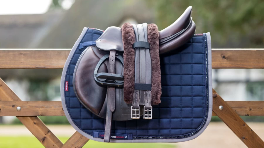 LeMieux Navy Blue Diamond Quilted Jumping Square Saddle Pad - Large Equestrian Training Gear