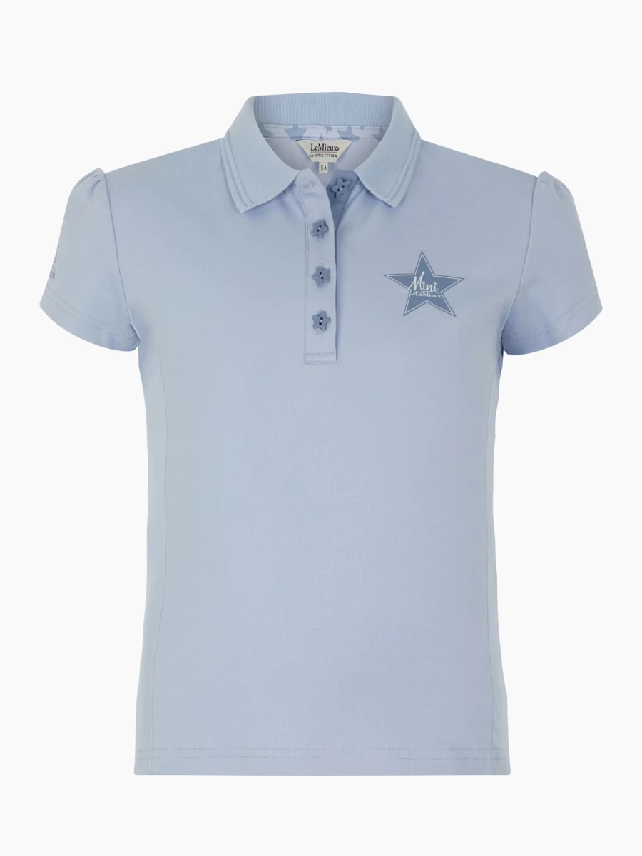 LeMieux Mini Polo Shirt Mist - Breathable Equestrian Polo for Riders