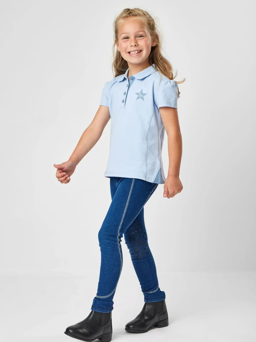 LeMieux Mini Polo Shirt Mist - Breathable Equestrian Polo for Riders