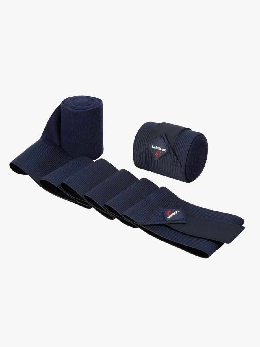 LeMieux Navy Combi Bandages Pair - Horse Leg Wraps for Support & Protection