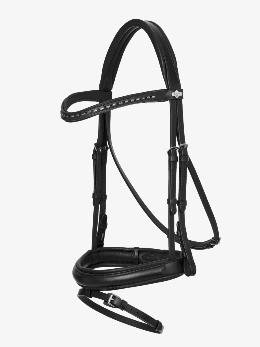 LeMieux Arika Dressage Bridle in Black with Silver Accents for Equestrian Riding