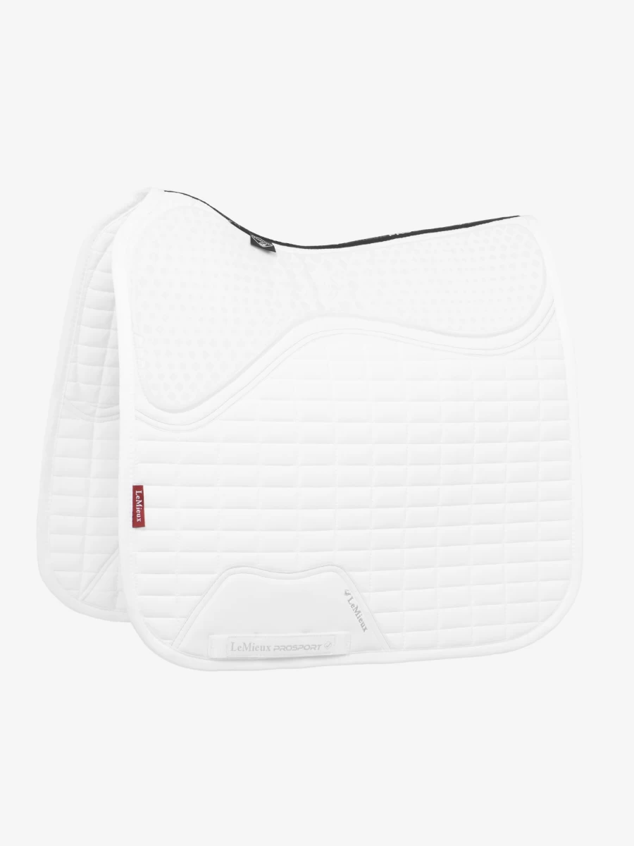 LeMieux Cool Grip Dressage Pad - White, One Size, Breathable & Non-Slip Horse Saddle Pad