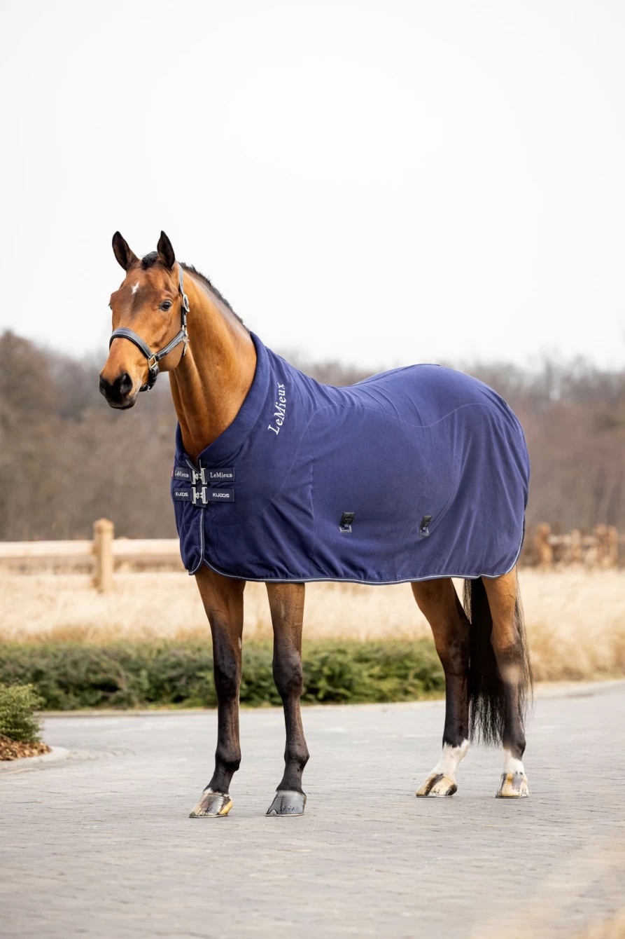 LeMieux Kudos Fleece Cooler Rug - Navy Blue Horse Cooling Blanket
