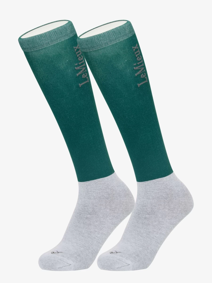 LeMieux Competition Socks Spruce - Performance Twin Pack for Equestrian Sports