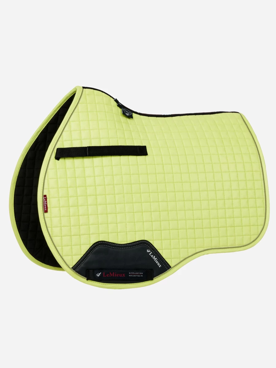 LeMieux Suede Square GP Saddle Pad in Kiwi Green for Equestrian Riding