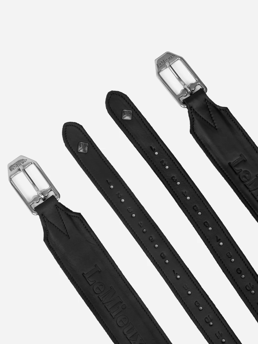 LeMieux Vector Pro Black Stirrup Leathers for Equestrian Riding