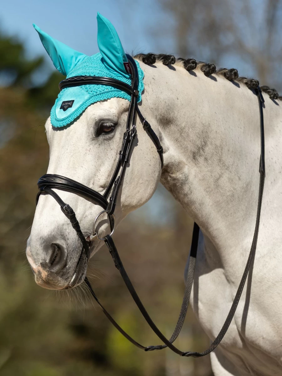 LeMieux Loire Fly Hood Azure - Lightweight Horse Fly Hood with UV Protection