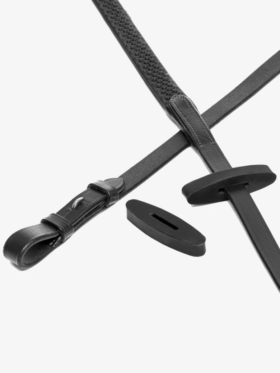 LeMieux Black Rubber Rein Stoppers - One Size Equestrian Training Aid