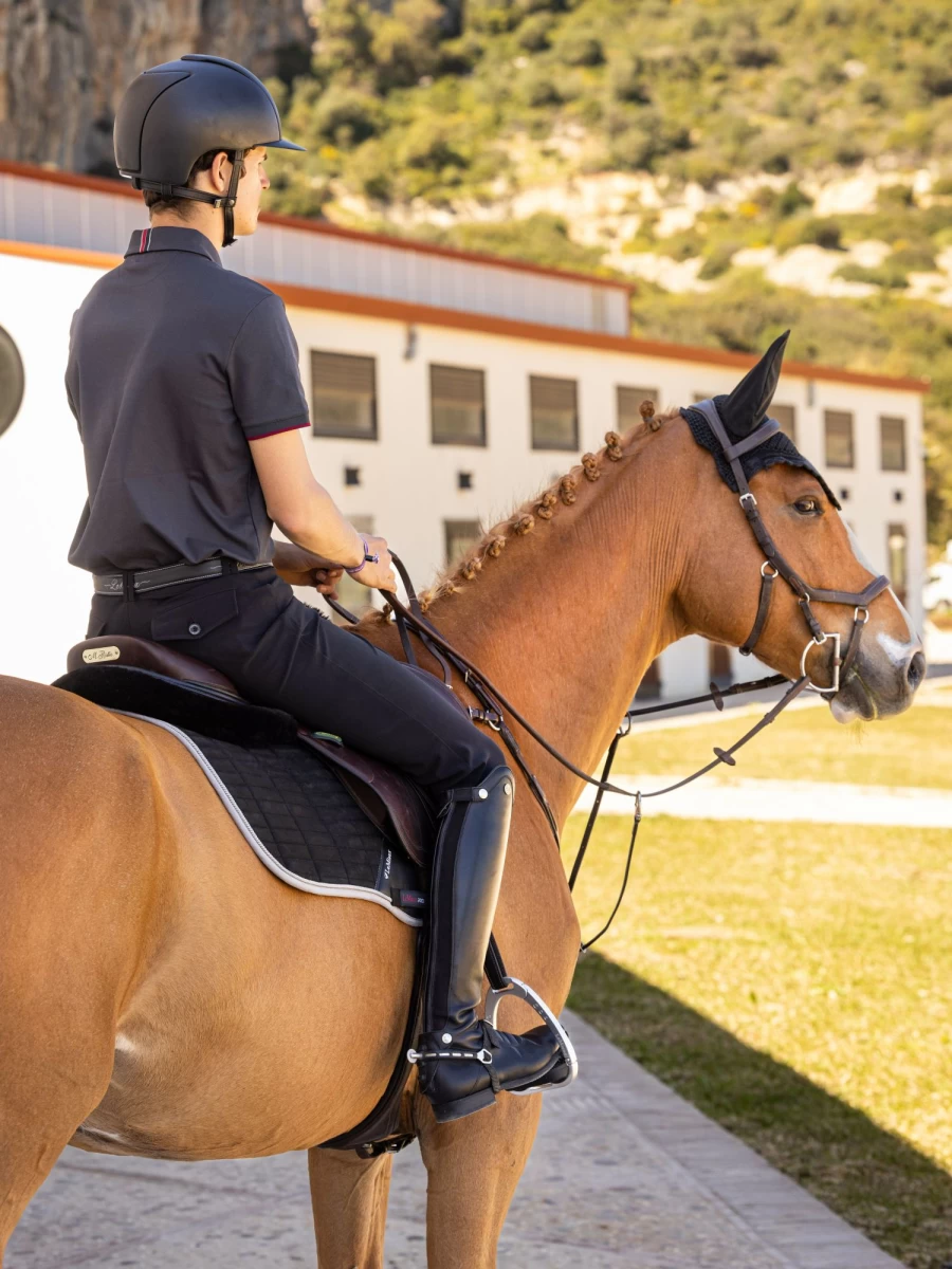 LeMieux Black Large Square Eurojump Suede Horse Riding Boots