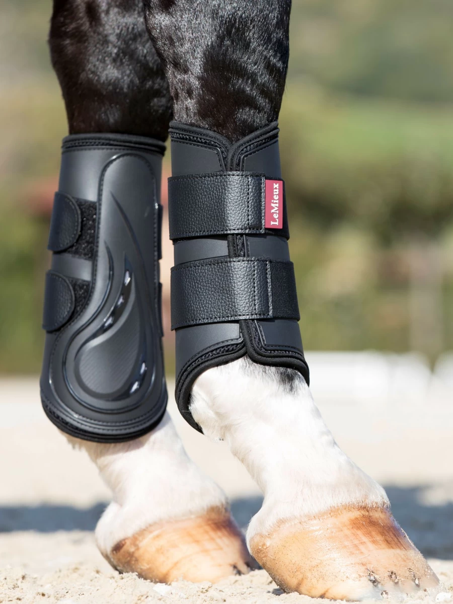 LeMieux ProShell Brushing Boots - Black Horse Boots for Protection & Comfort