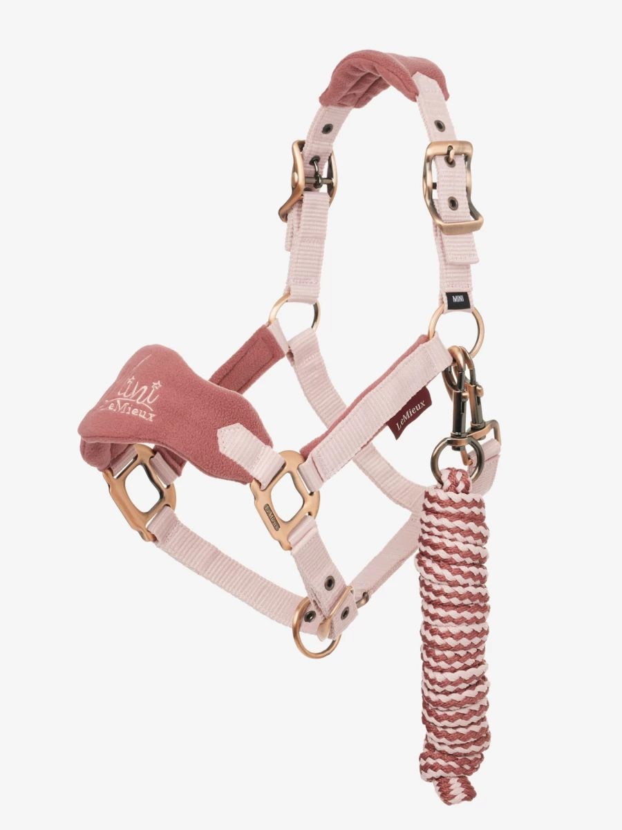 LeMieux Mini Vogue Headcollar & Lead Rope in Pink Quartz – Equestrian Horse Training Accessories