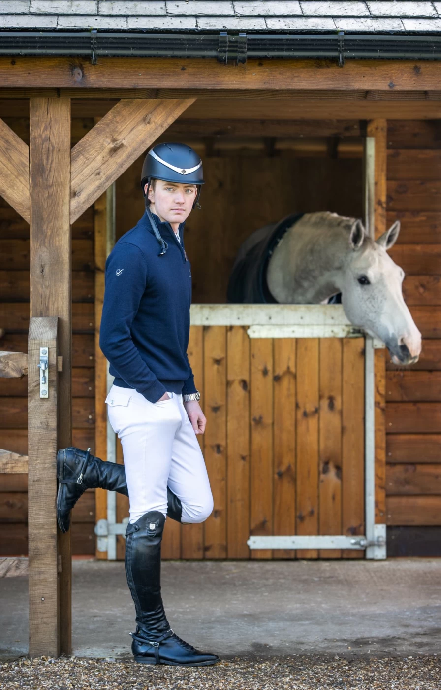 LeMieux Men's White Riding Breeches - Equestrian Horse Riding Trousers for Comfort & Performance
