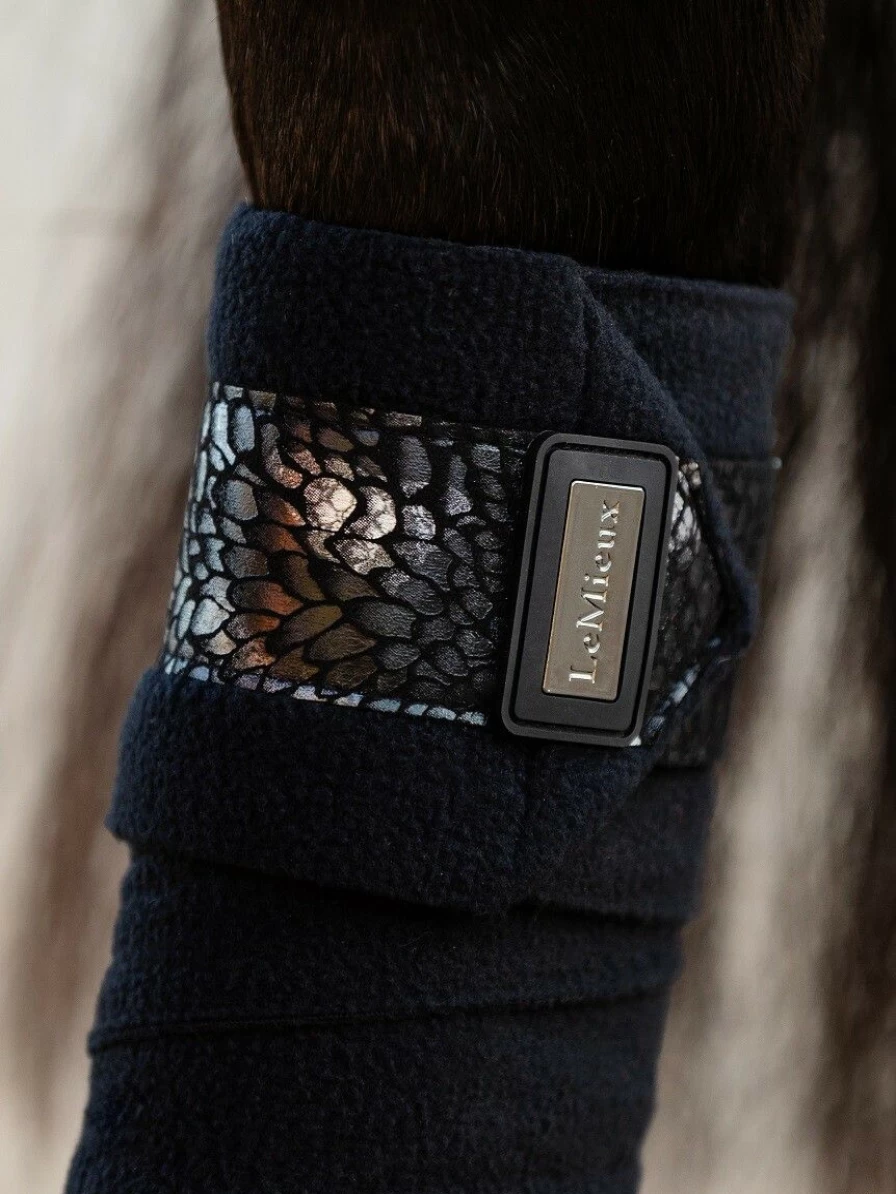 LeMieux Adour Polo Bandages - Black Horse Leg Wraps for Support & Protection