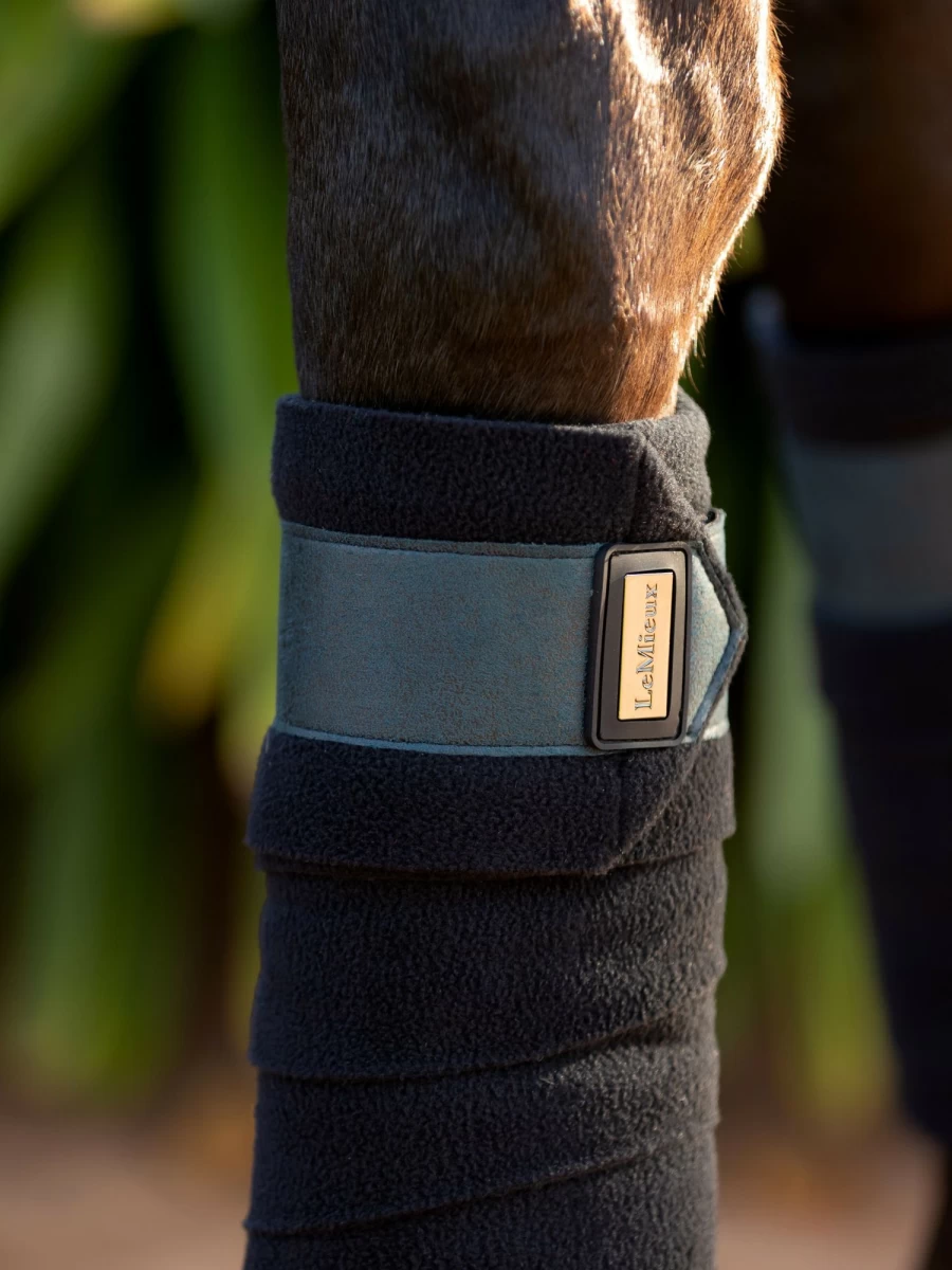 LeMieux Rhone Polo Bandages - Petrol Blue Equine Leg Wraps for Horse Support