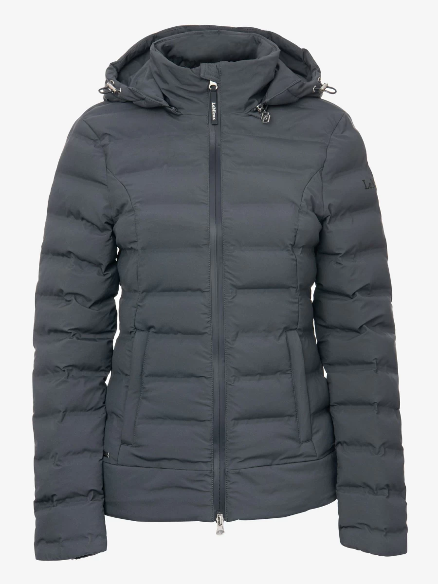 LeMieux Waterproof Puffer Jacket for Women - Insulated Winter Coat, Windproof Grey Outerwear