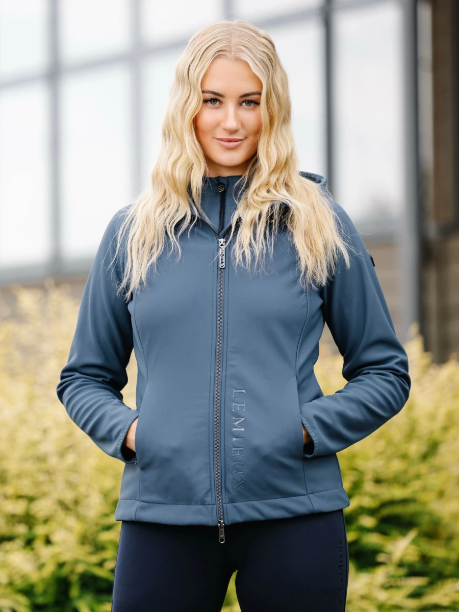 LeMieux Charlotte Waterproof Soft Shell Jacket for Women - Lightweight Atlantic Blue Outdoor Windbreaker