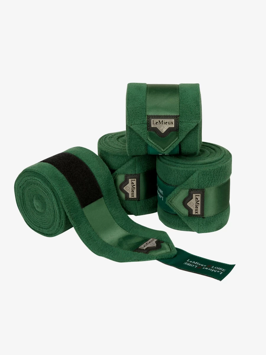 LeMieux Loire Polo Bandages for Horses - Breathable Hunter Green Leg Wraps - Equestrian Sports Support