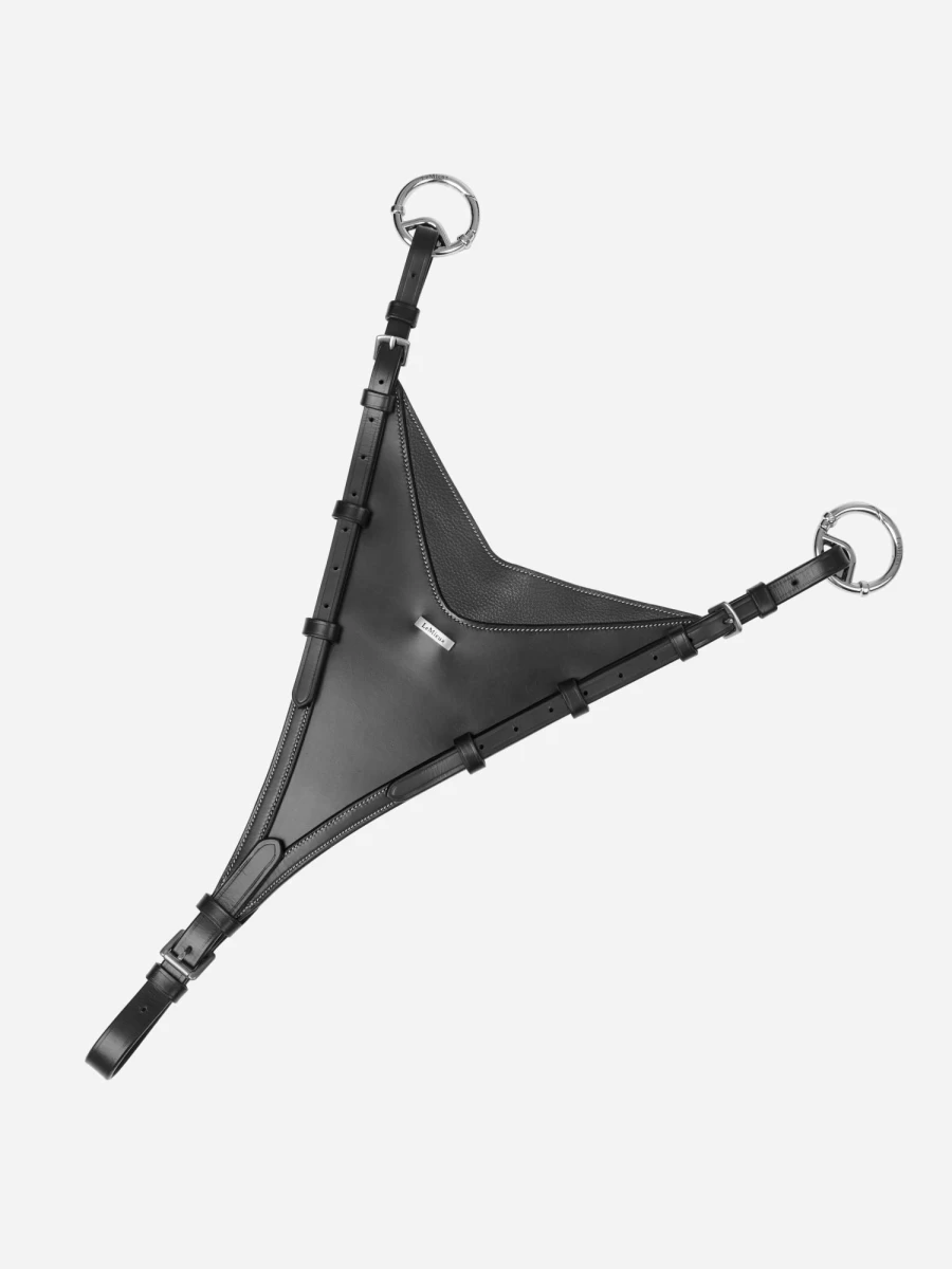 LeMieux Martingale Bib Attachment for Horses - Adjustable Black/Silver Training Gear