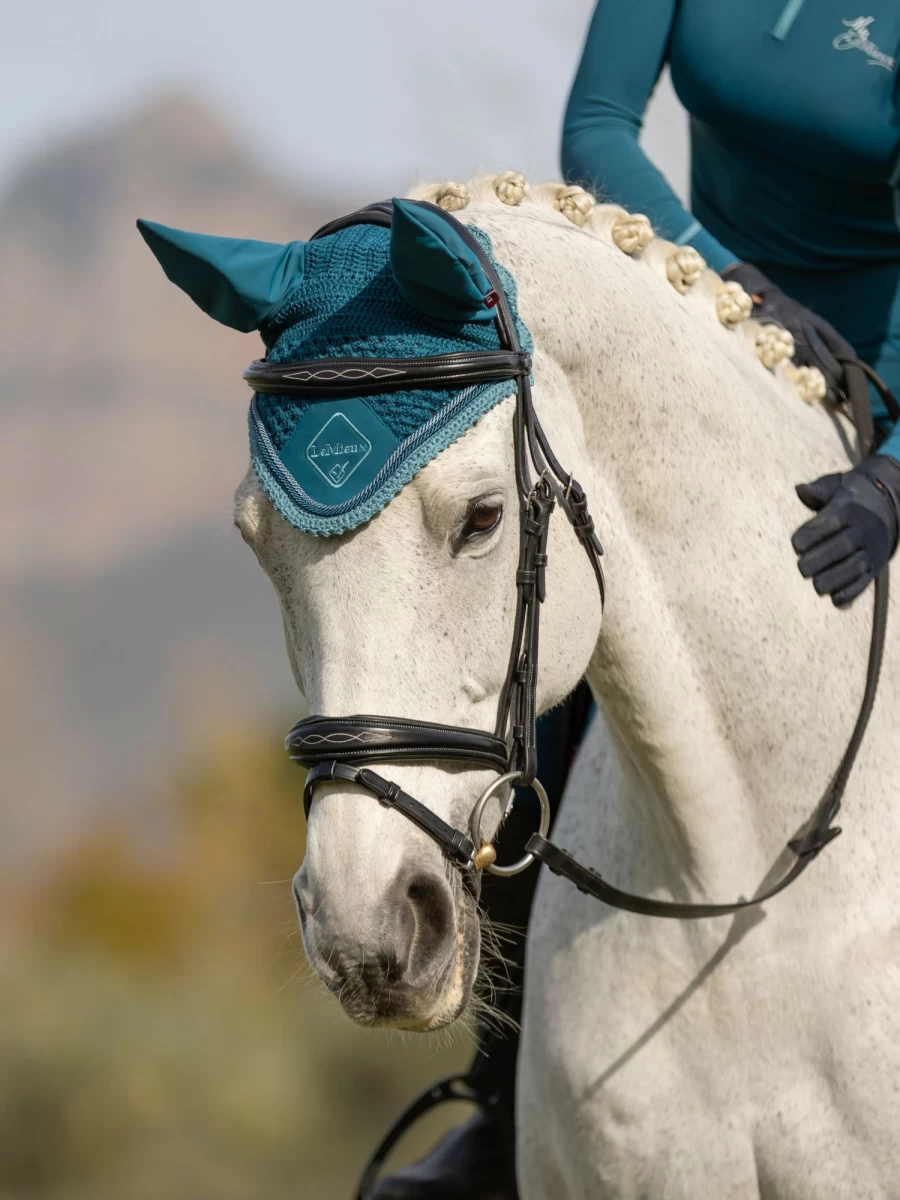 LeMieux Classic Fly Hood Marine - Lightweight Horse Fly Mask with UV Protection