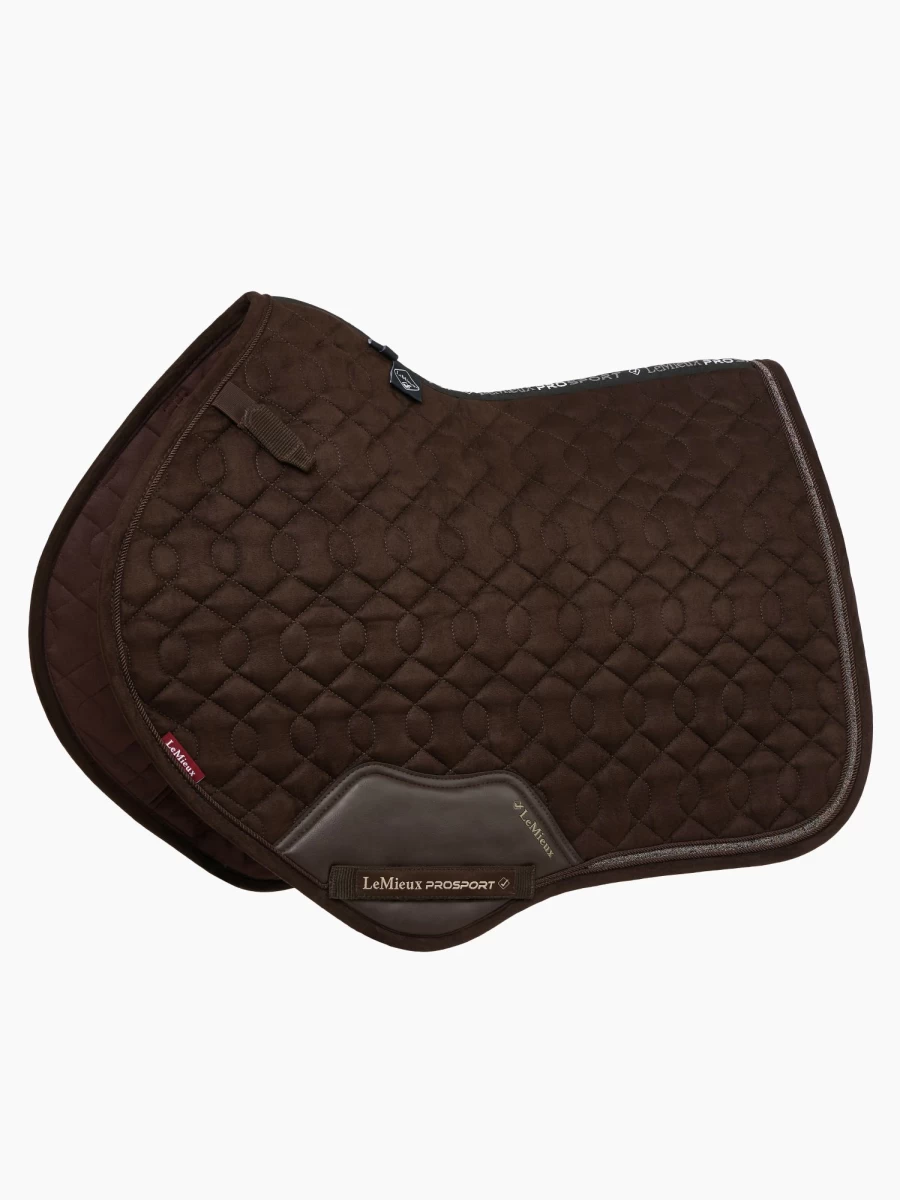 LeMieux Brown Square Crystal Suede Close Contact Saddle Pad